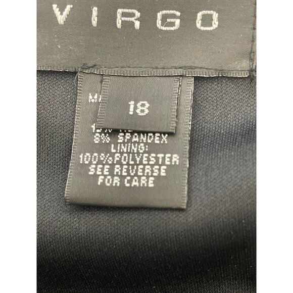 Virgo Black Sparkle Faux Wrap Dress Size 18 - Picture 9 of 9